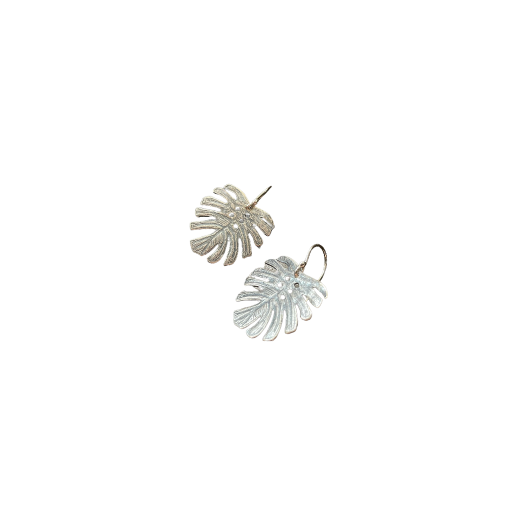 Tiny Monstera Leaves Earrings