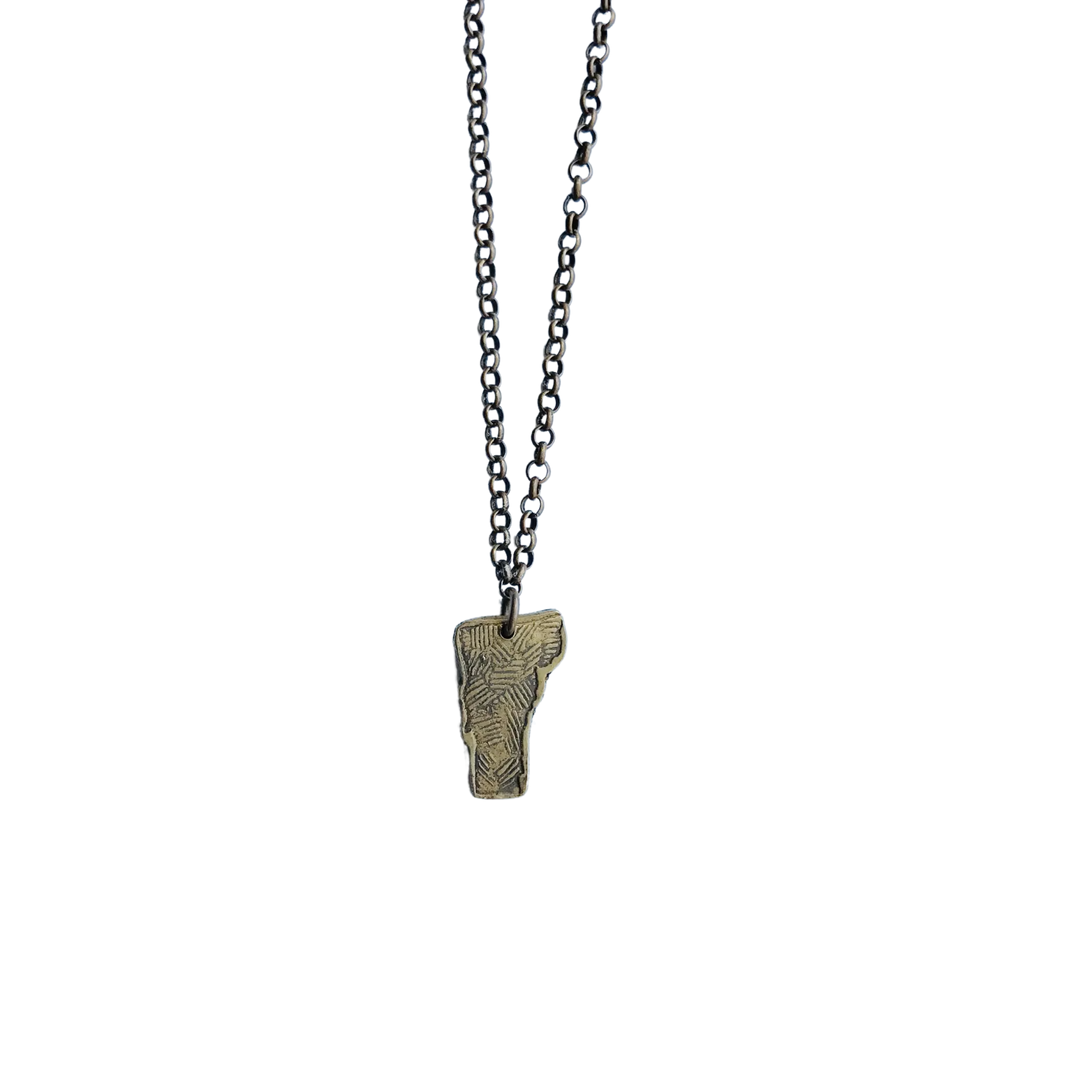 Tiny Brass Vermont Necklace