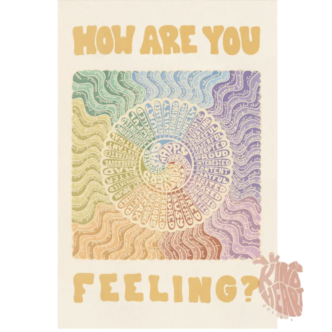Groovy Feelings Wheel Art Poster
