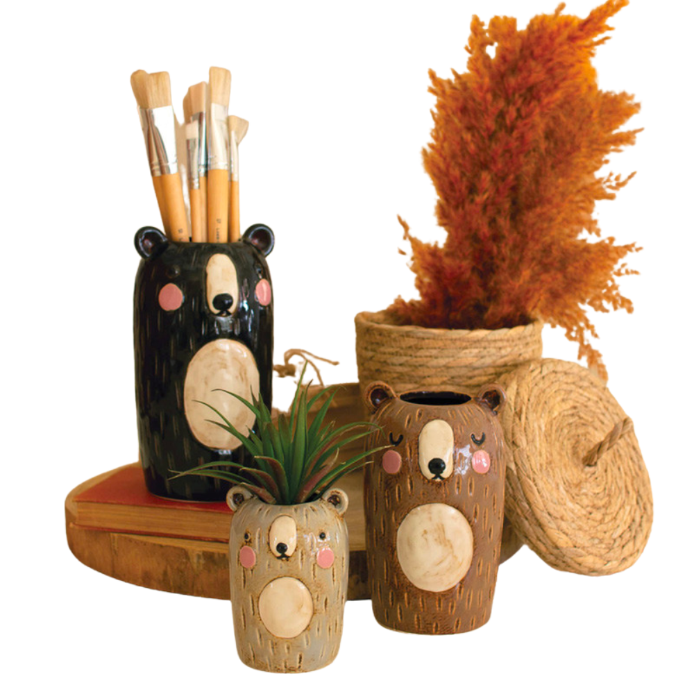 Ceramic Bear Vase Planter