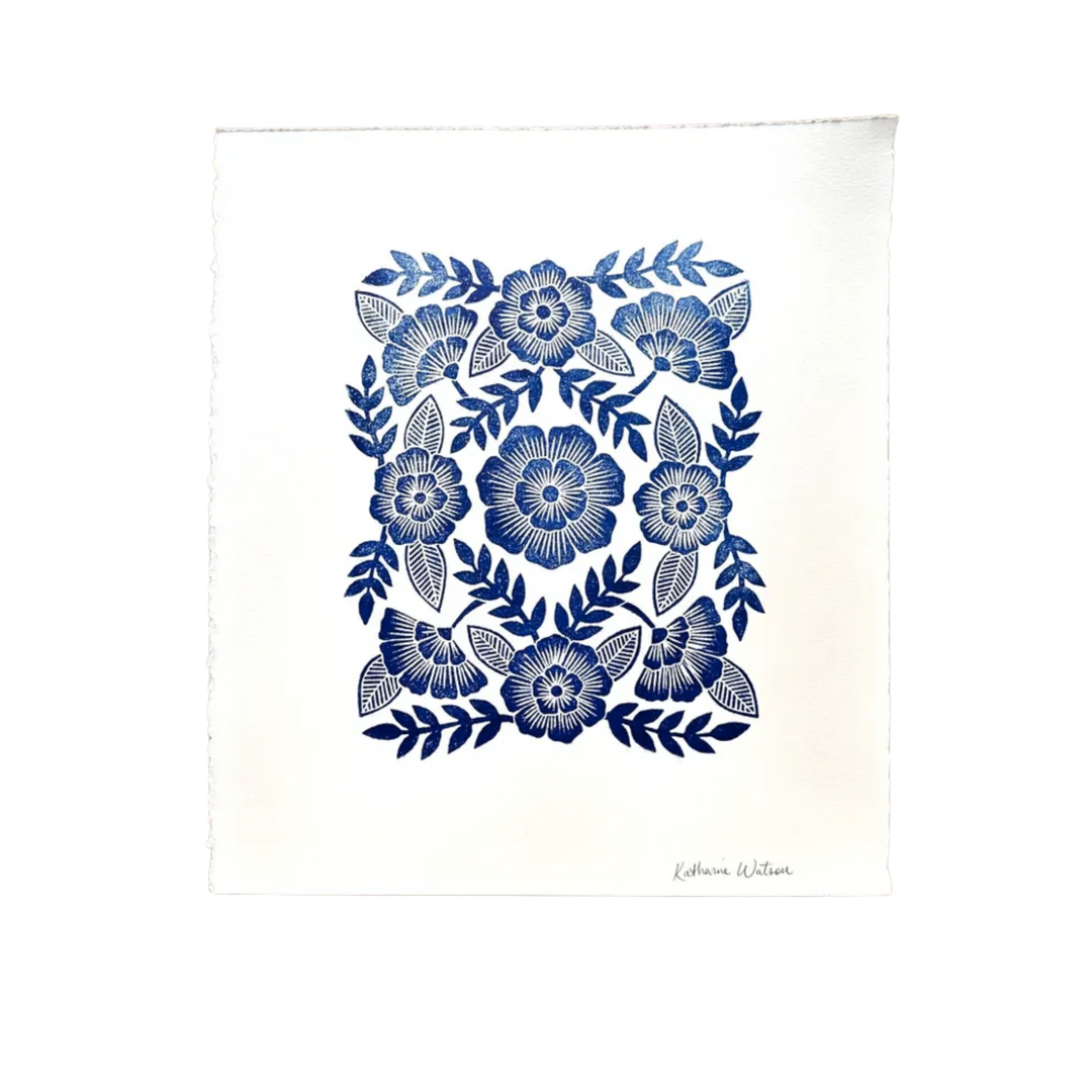 Hand Block Printed Art Print - No. 2528