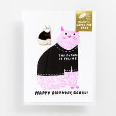 The Future is Feline - Lapel Pin Card