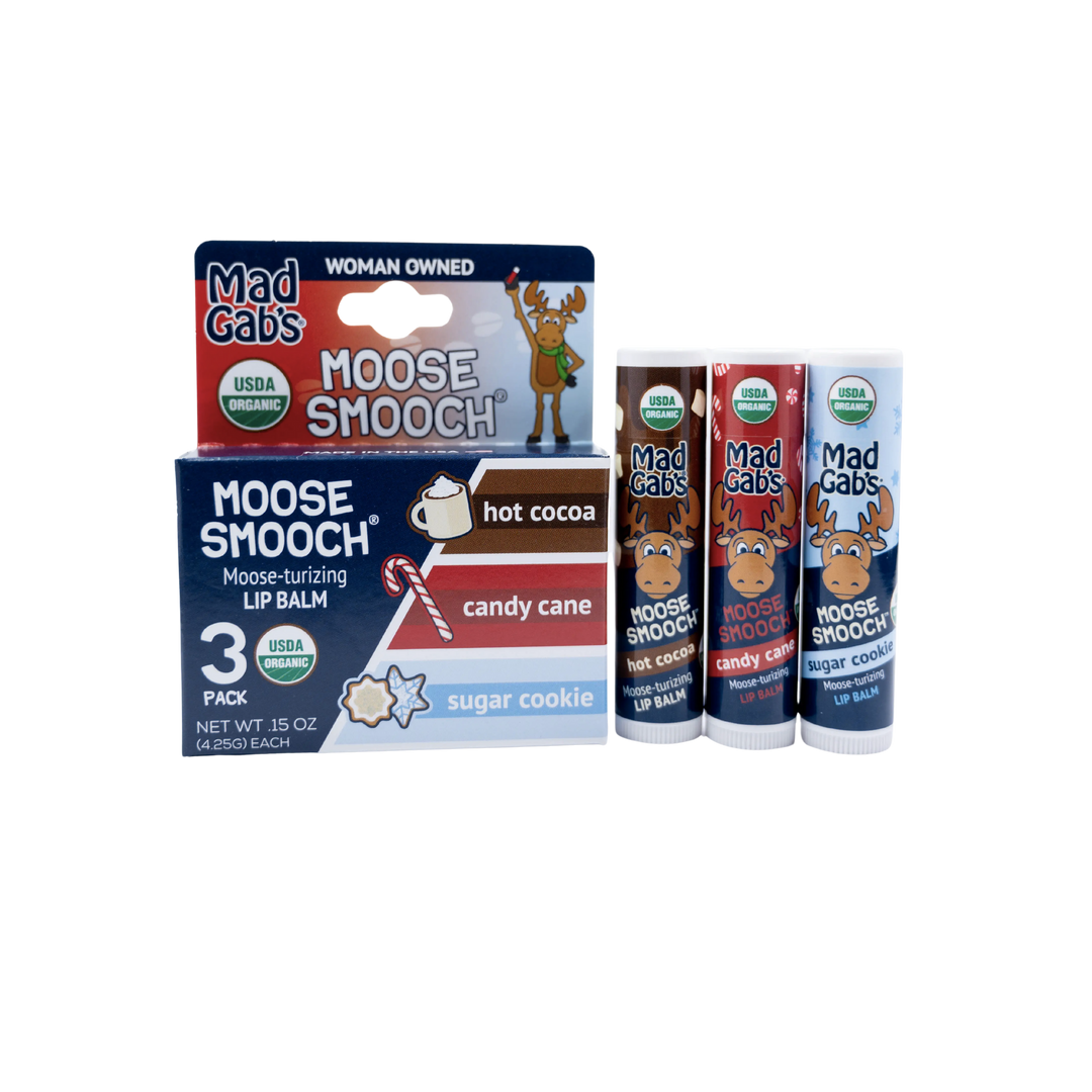 Organic Holiday Moose Smooch Lip Balm 3 Pack