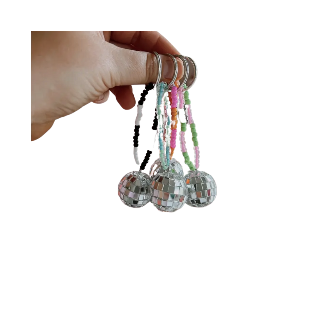 Checkerboard Disco Ball Key Charm