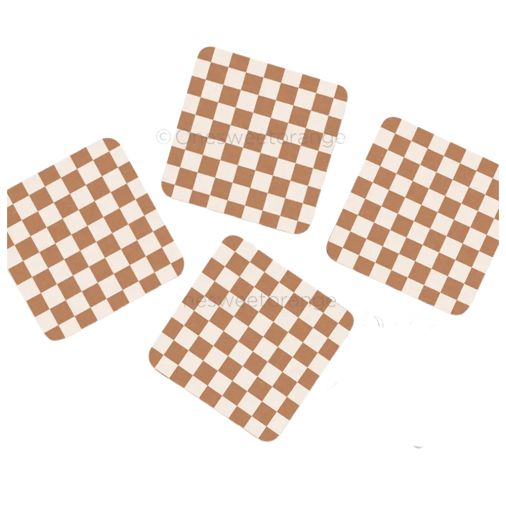 Terra Checker Coaster Set of 4