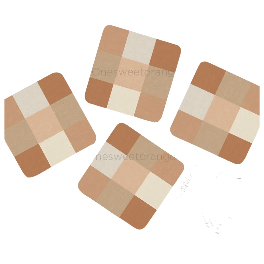 Terra Large Checker Coaster Set of 4