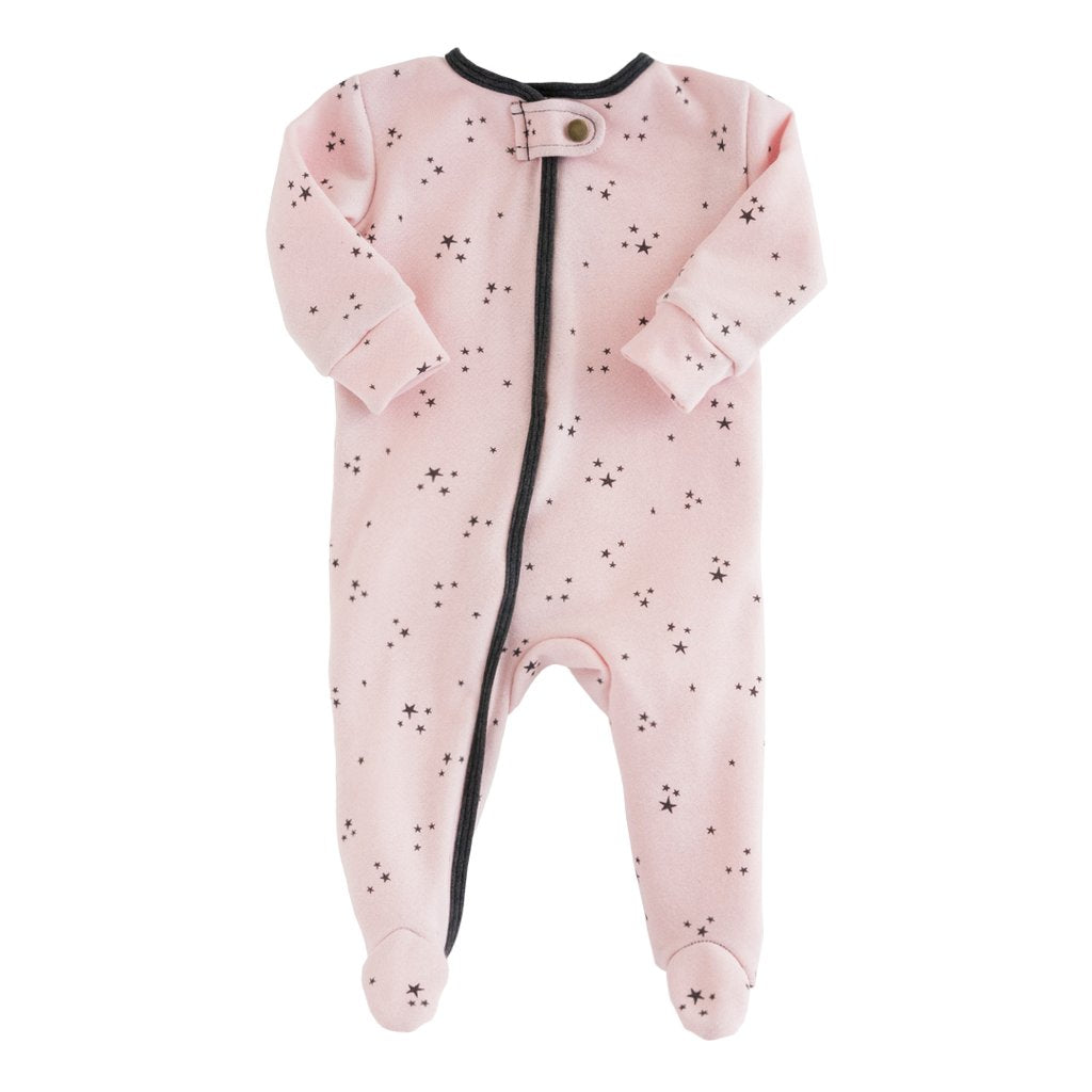 Zip Up Sleeper - Petal Pink Star