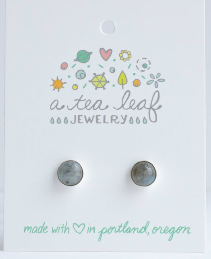 Labradorite Stone Earrings | Sterling Silver
