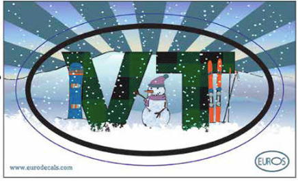 Vermont Snow Postcard And Sticker
