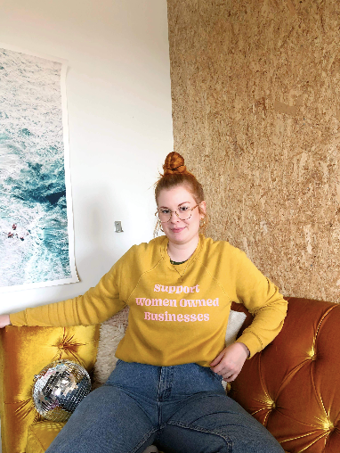 Support Women Owned Businesses Yellow Sweatshirt