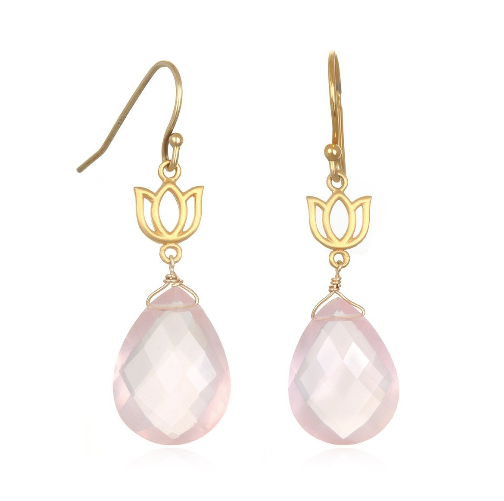 Lotus Quartz Drop Earring