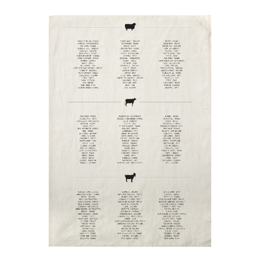Cheese List Tea Towel
