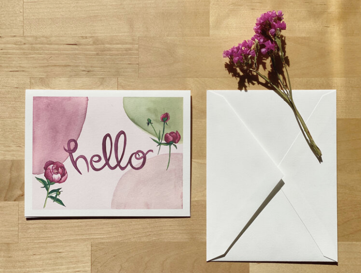 Hello Peonies Card