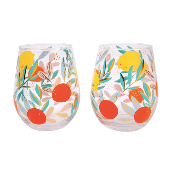 Stemless Citrus Cocktail Glasses