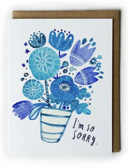 Blue Bouquet Sympathy Card