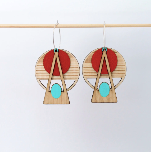 Deco Earrings in Red