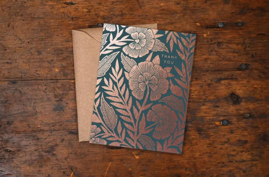 Thank You Foil Stamped Greeting Card