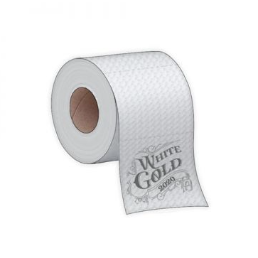 White Gold Toilet Paper 2020 Wooden Magnet