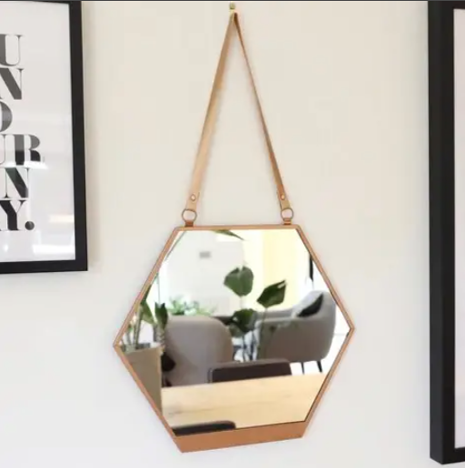 Copper Hexagonal Mirror