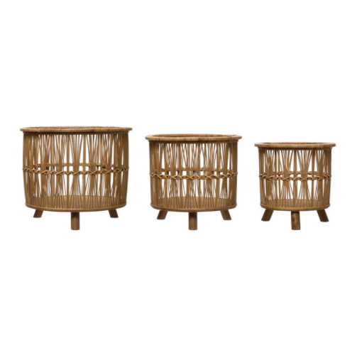 Bamboo Footed Basket