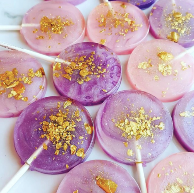 Purple and Pink Watercolor Passionfruit Lollipop