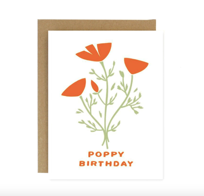 Poppy Birthday Card