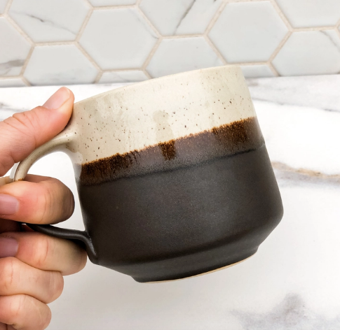 Speckled Eggshell & Black Mug