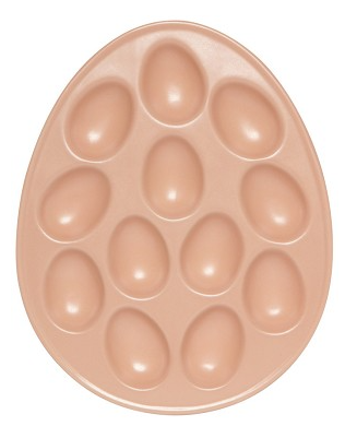 Pink Stoneware Deviled Egg Tray