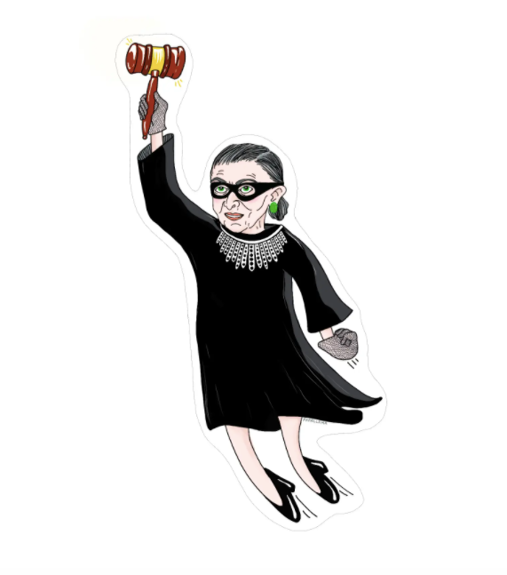 Ruth Bader Ginsburg, Superhero 3” Sticker