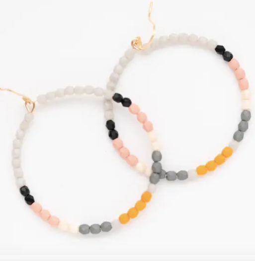 Large Dangle Beaded Hoops