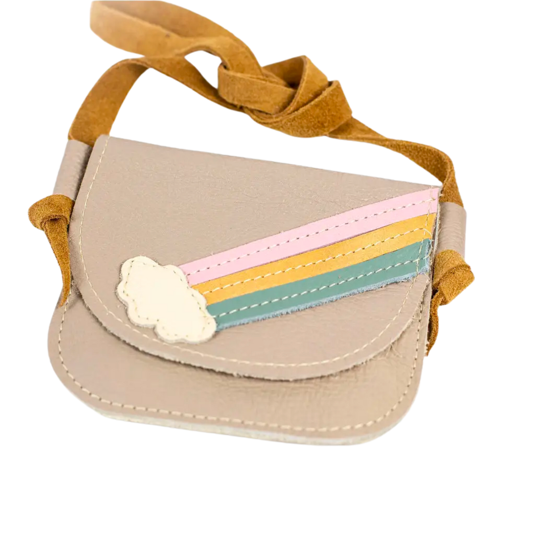 Rainbow on Beige Leather Purse Toddler & Kids