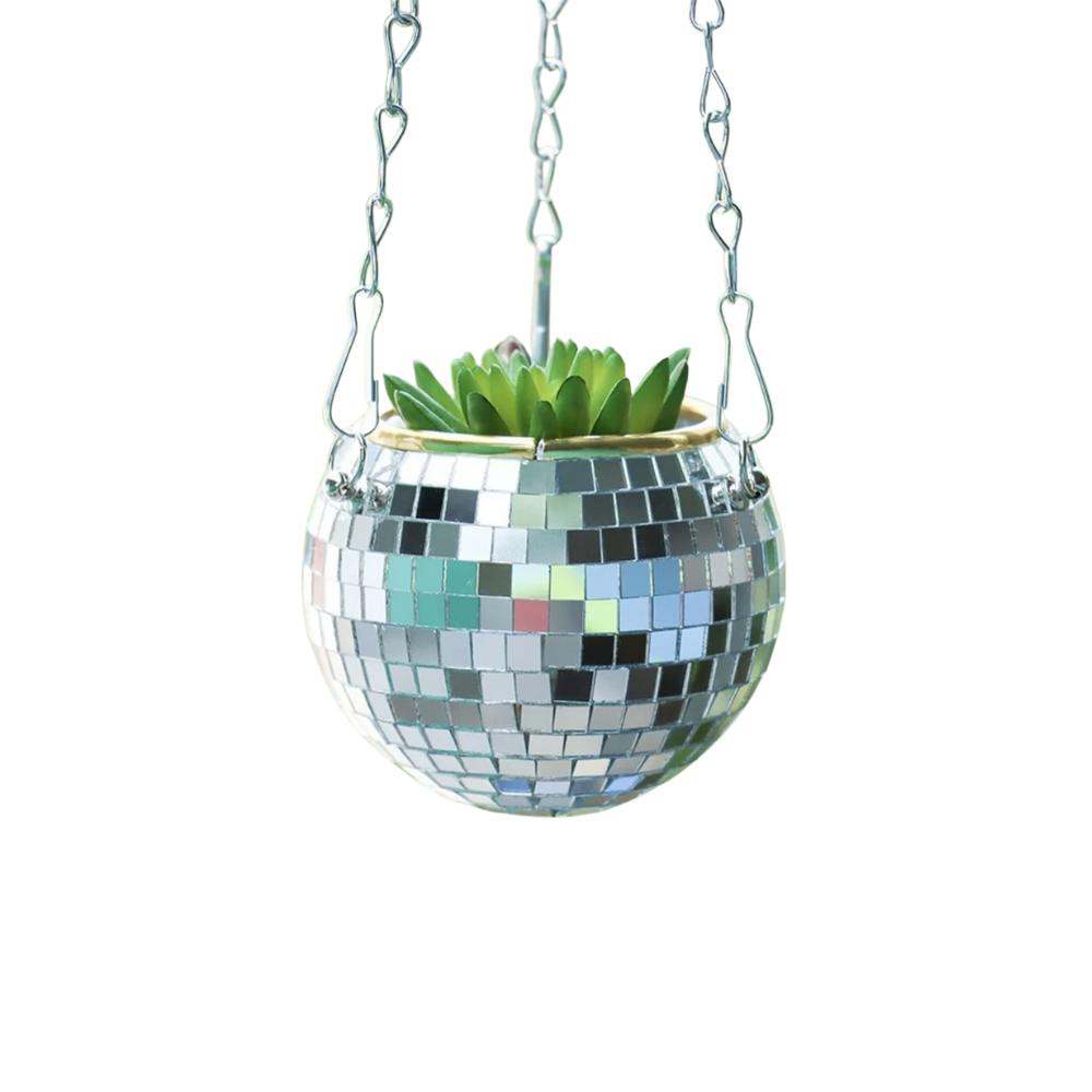 hanging ball planter 4" Disco Ball Hanging Planter – Golden Hour Gift Co