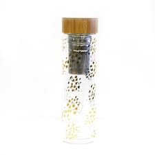 Blair Champagne Gold Dots Glass Infuser Travel Mug