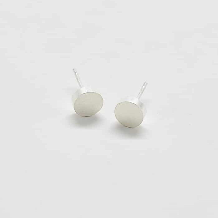 Round Flat Stud Earrings