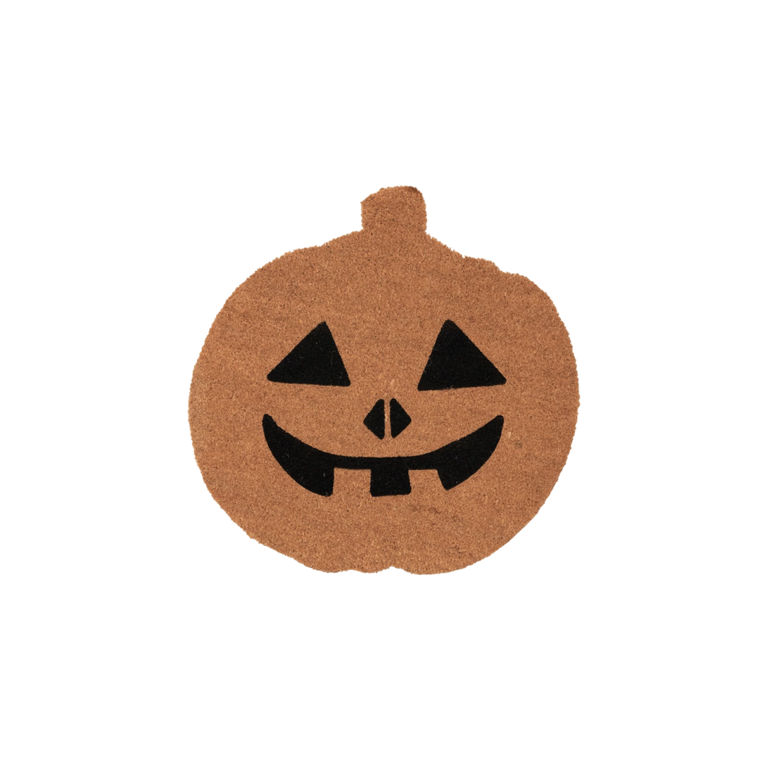 27-1/2" Round Natural Coir Jack-O-Lantern Doormat