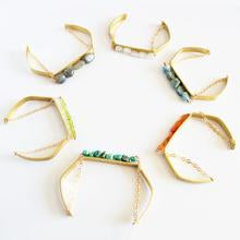 Brass Crystal Cuff Bracelet