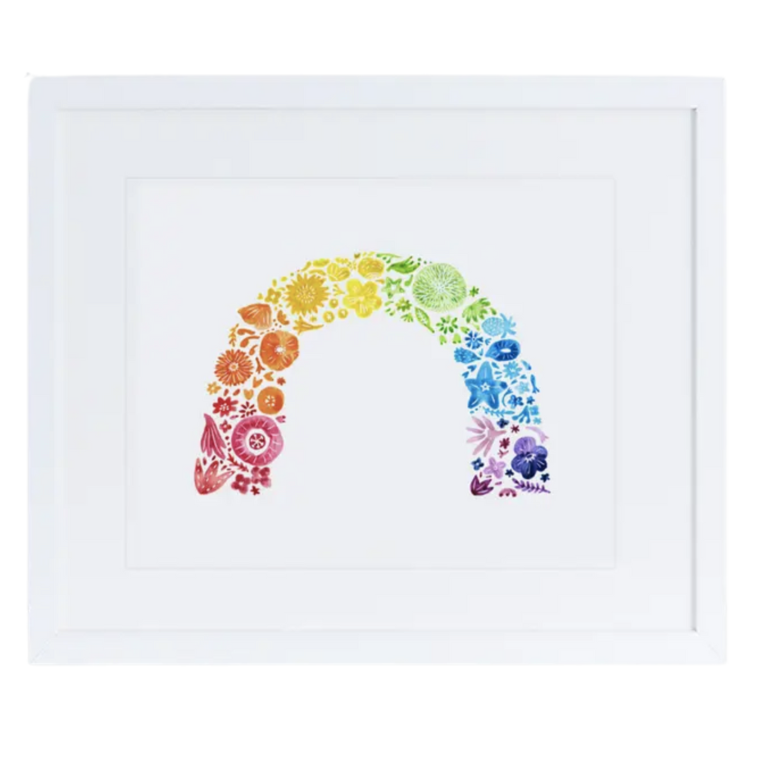 Rainbow Flower Arch Art Print