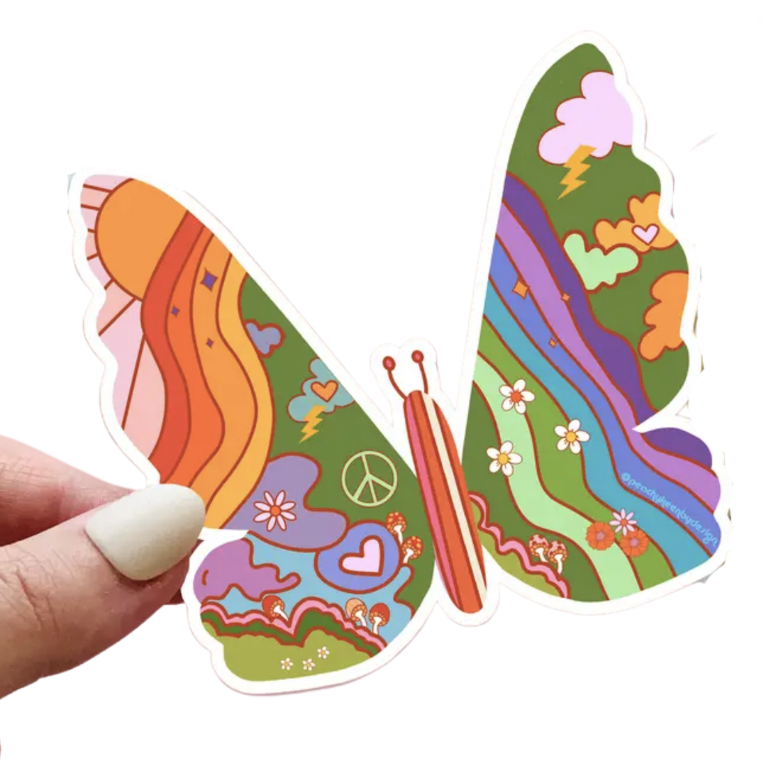 Psychedelic Butterfly Sticker
