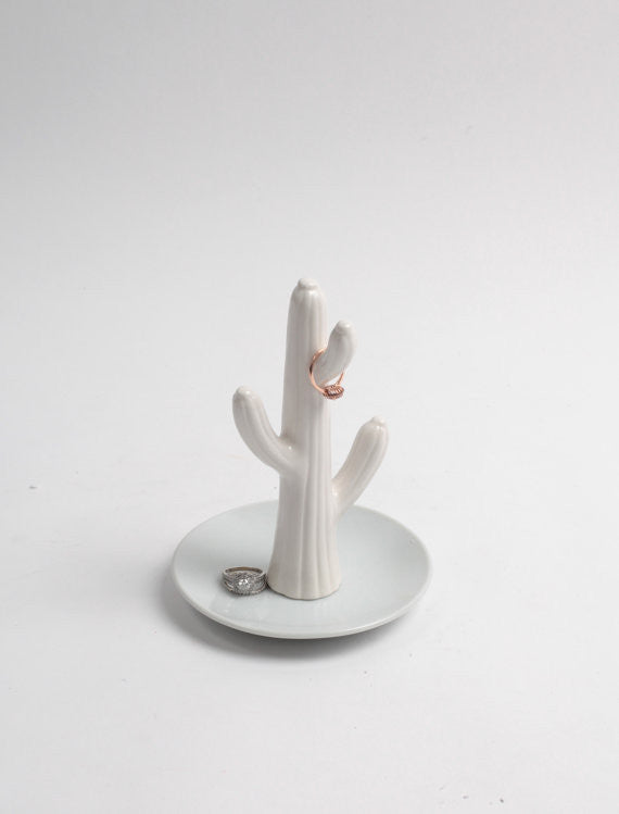 White Cactus Jewelry Holder – Golden Hour Gift Co