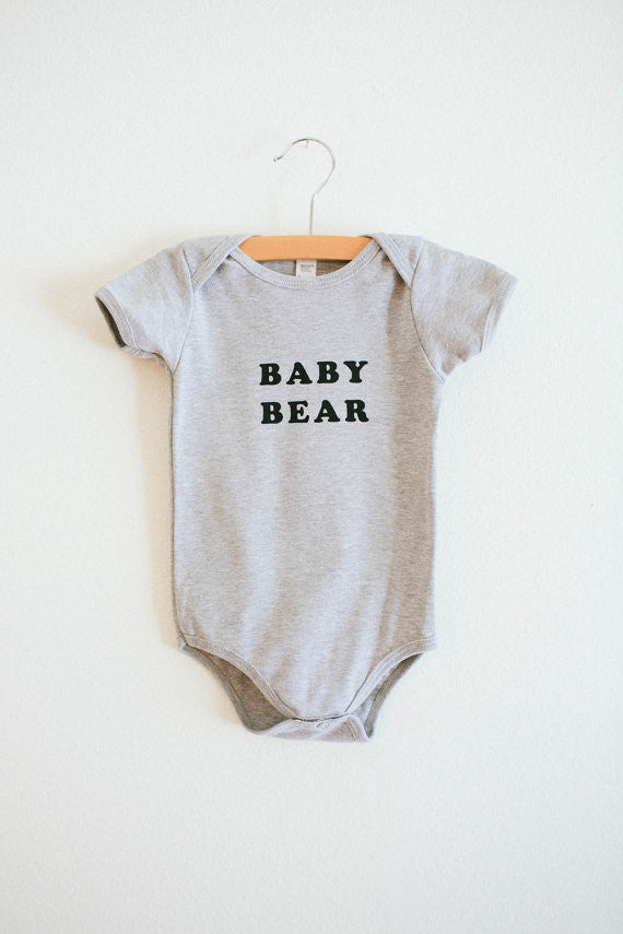 Baby Bear Onesie - Light Heather Grey