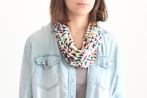 Organic Cotton Infinity Scarf - Blue Moon
