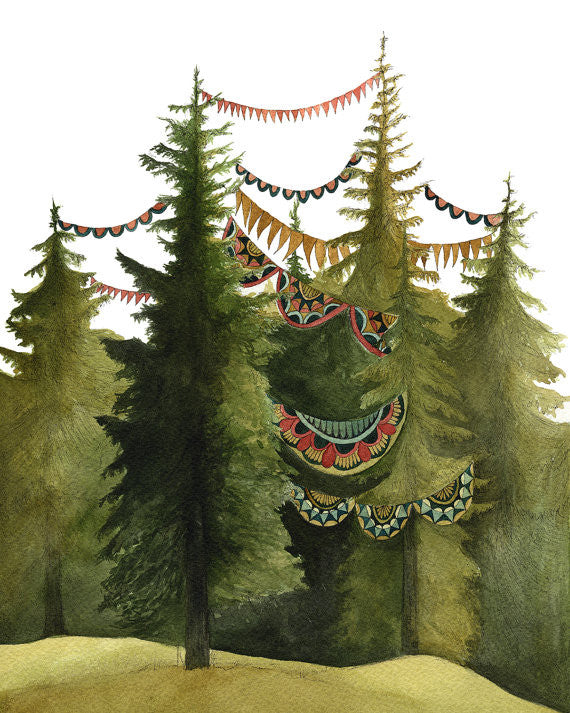 In the Quilted Forest - Art Print