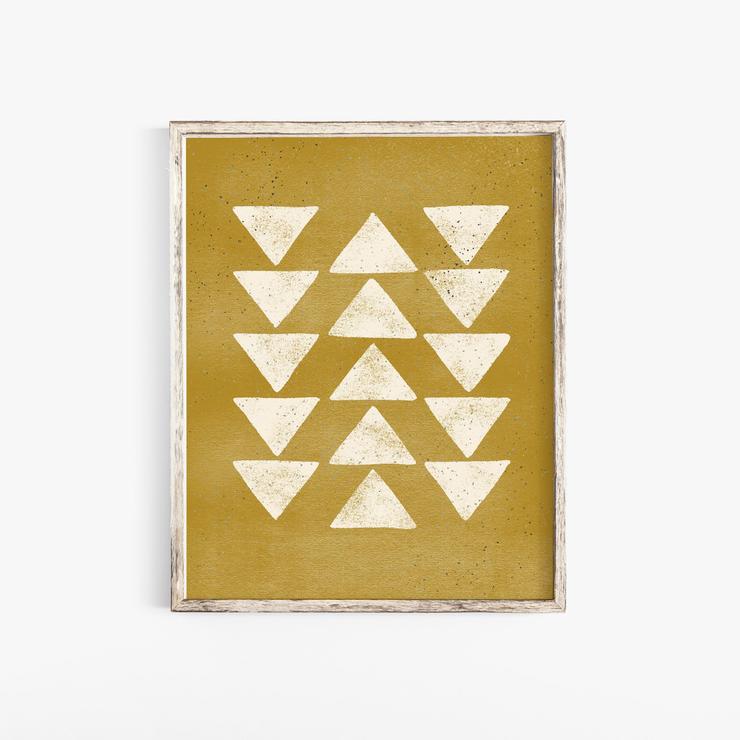 11x14 Art Print Flying Geese - Cream & Mustard