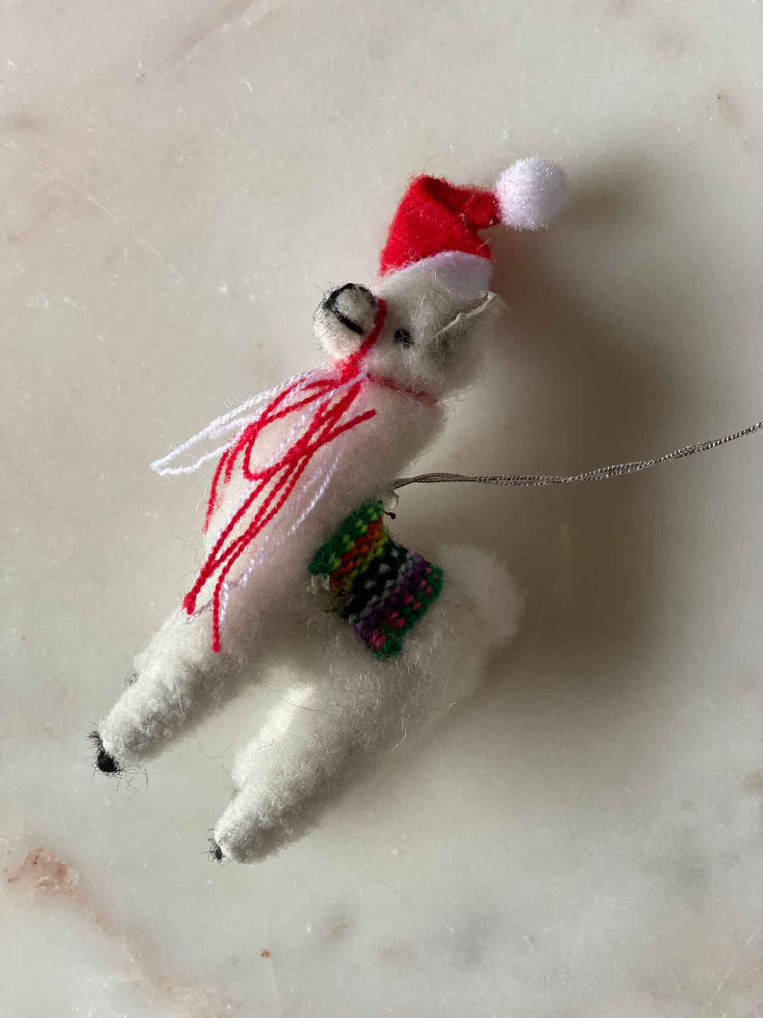 Santa Hat Llama Ornaments