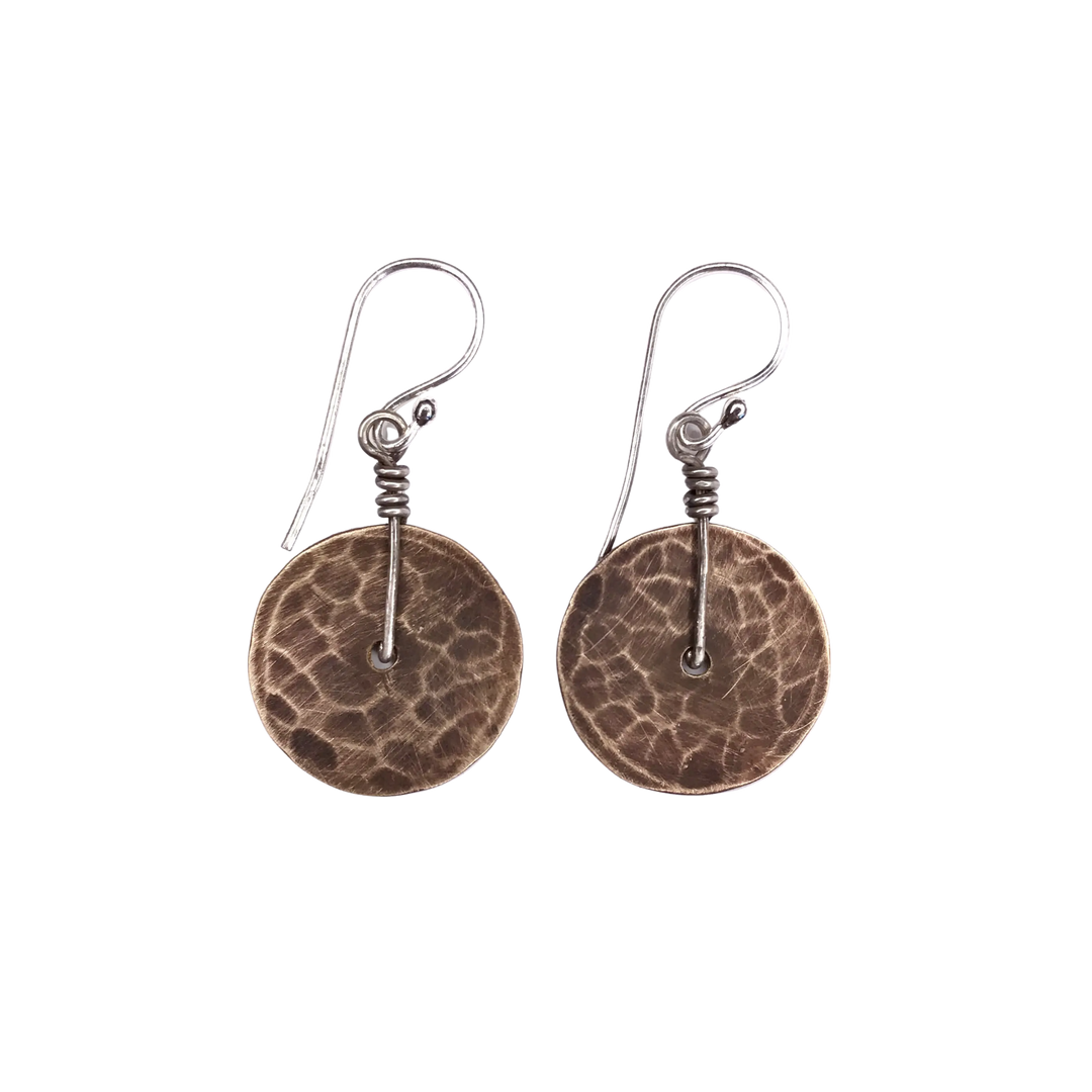 Brass Disc Earrings - Tiny