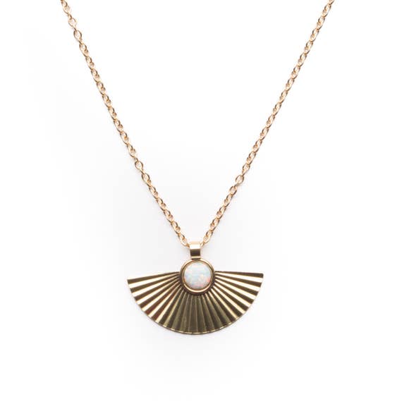Pleat Necklace Opal