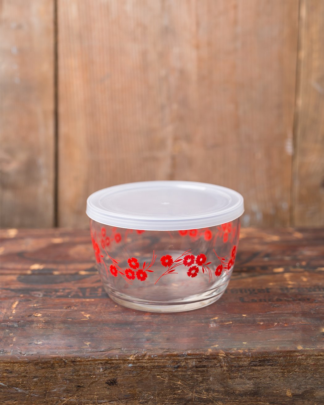 Floral Storage Bowl: Red Wheatflower