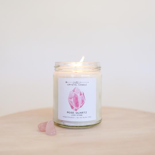 Rose Quartz Crystal Candle