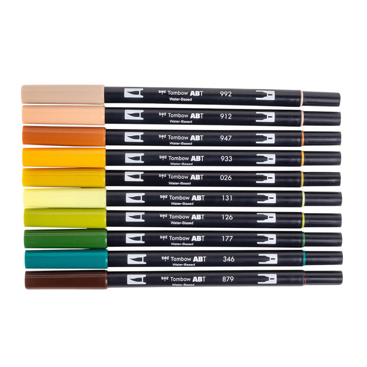 Dual Brush Pen Art Markers 10-Pack, Seventies