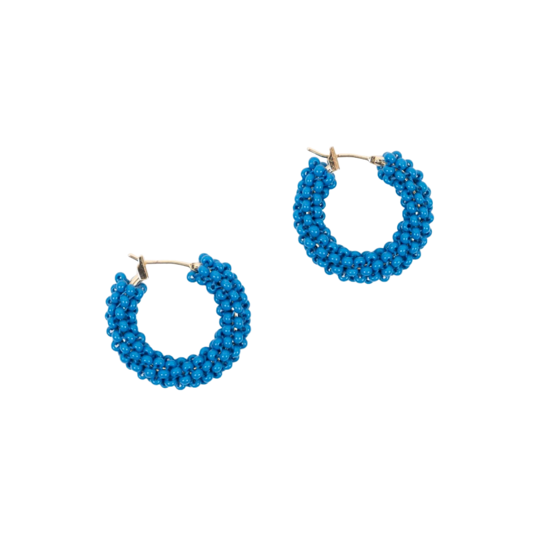 Pop of Color Beaded Hoop Earring